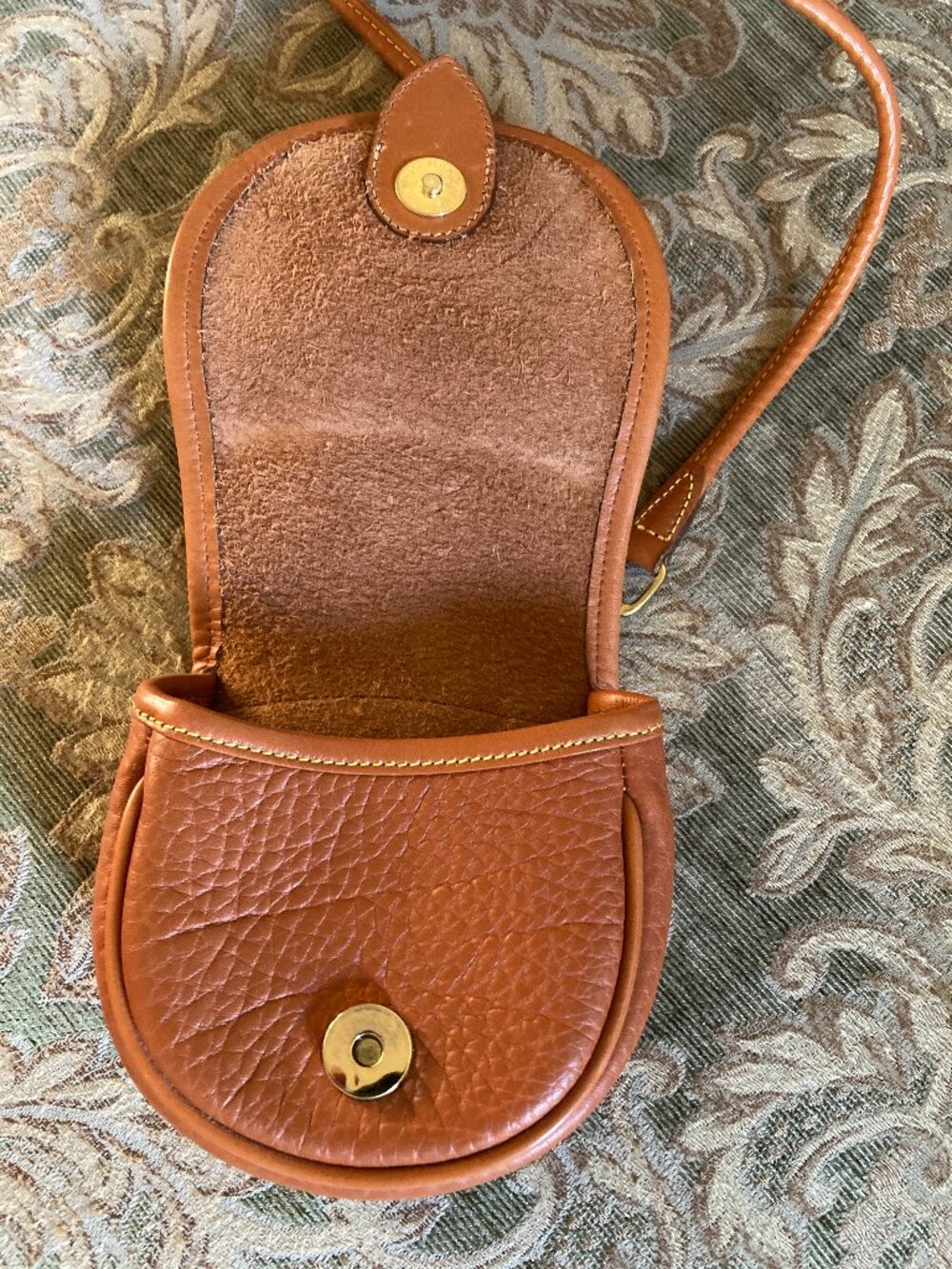 Authentic Rare Vintage Dooney & Bourke AWL Mini Saddle Crossbody Bag - Picture 5 of 11